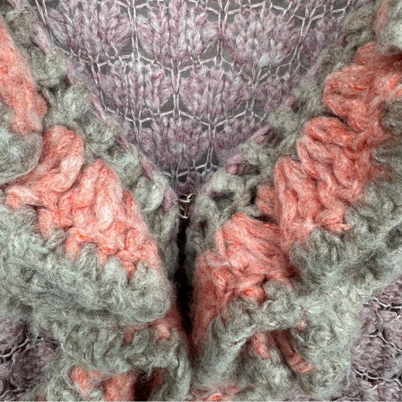 Faconnable Women’s XS Y2K Wool Blend Knit Whimsy Ruffle Open Fairycore Cardigan - Picture 5 of 9